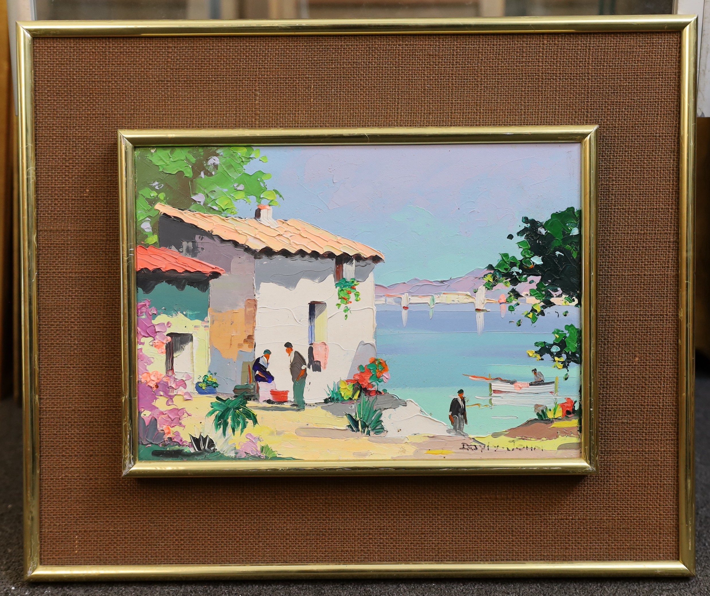 Cecil Rochfort D'Oyly-John (British, 1906-1993), 'Near the Flower Market, Cannes, S of France', oil on canvas, 25 x 35cm